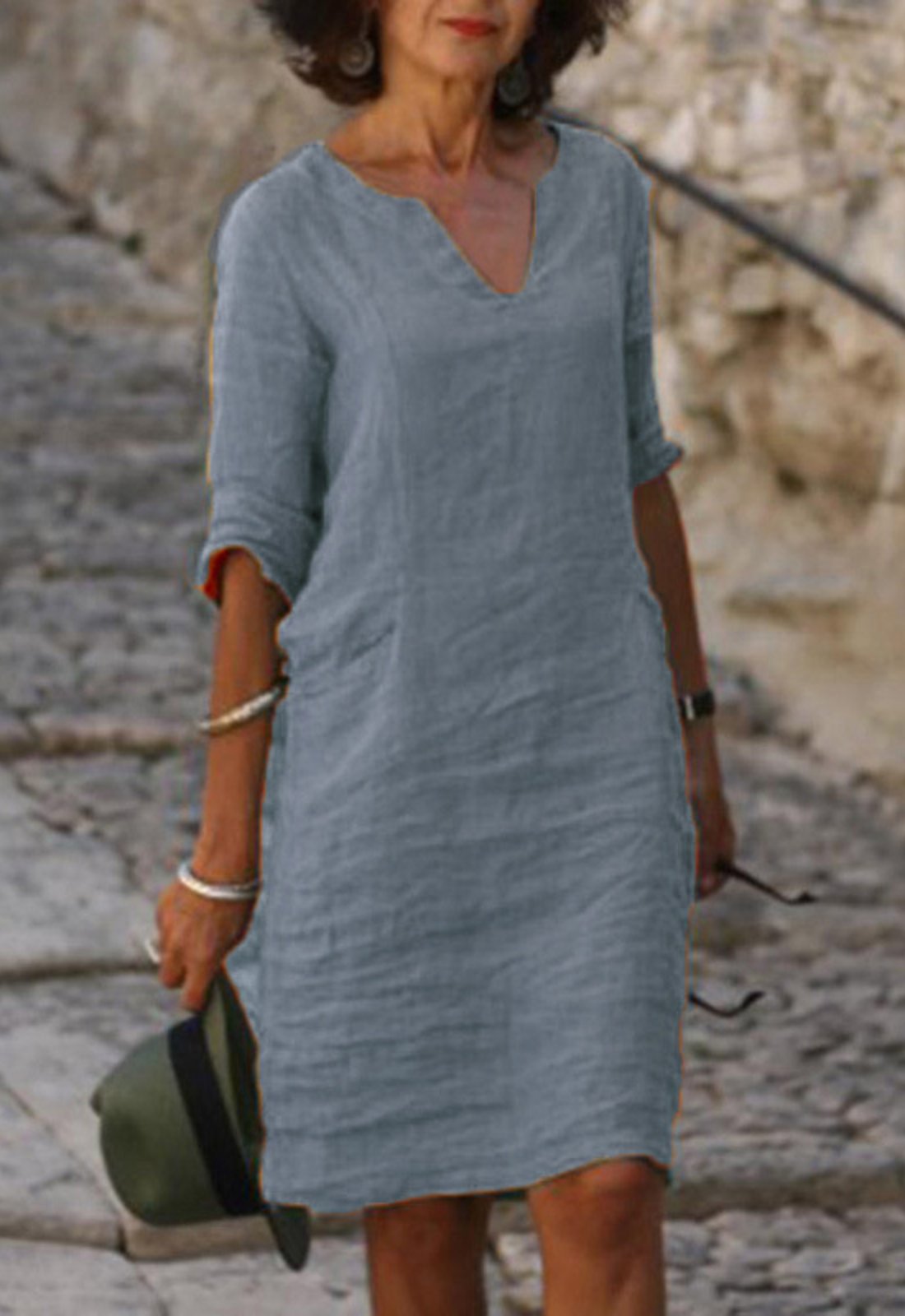 Damen V-Ausschnitt Kleid | Figurformend Alternate