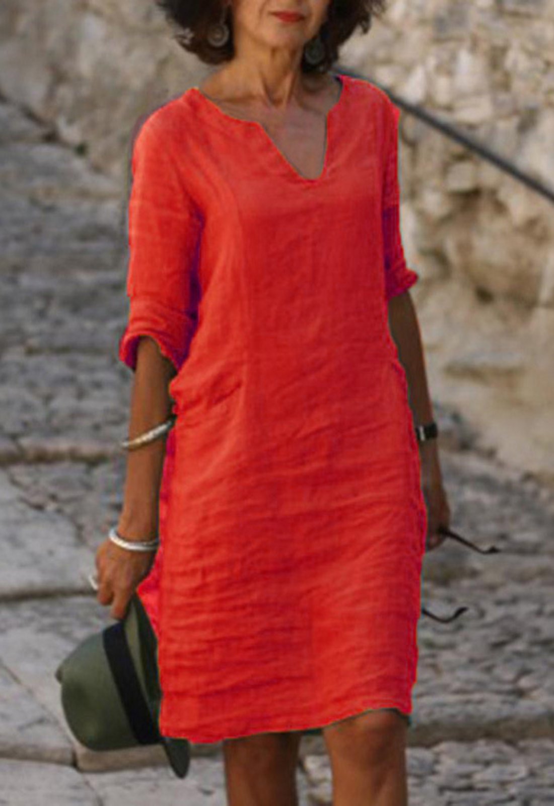 Damen V-Ausschnitt Kleid | Figurformend View 11