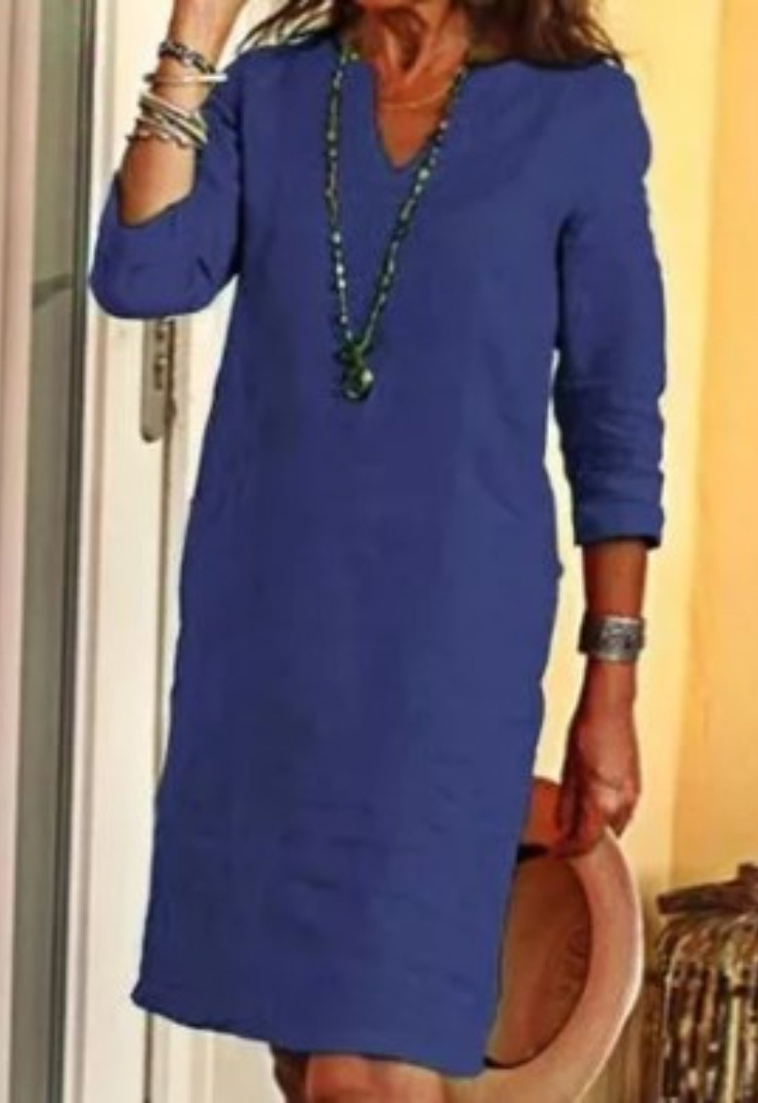 Damen V-Ausschnitt Kleid | Figurformend View 12