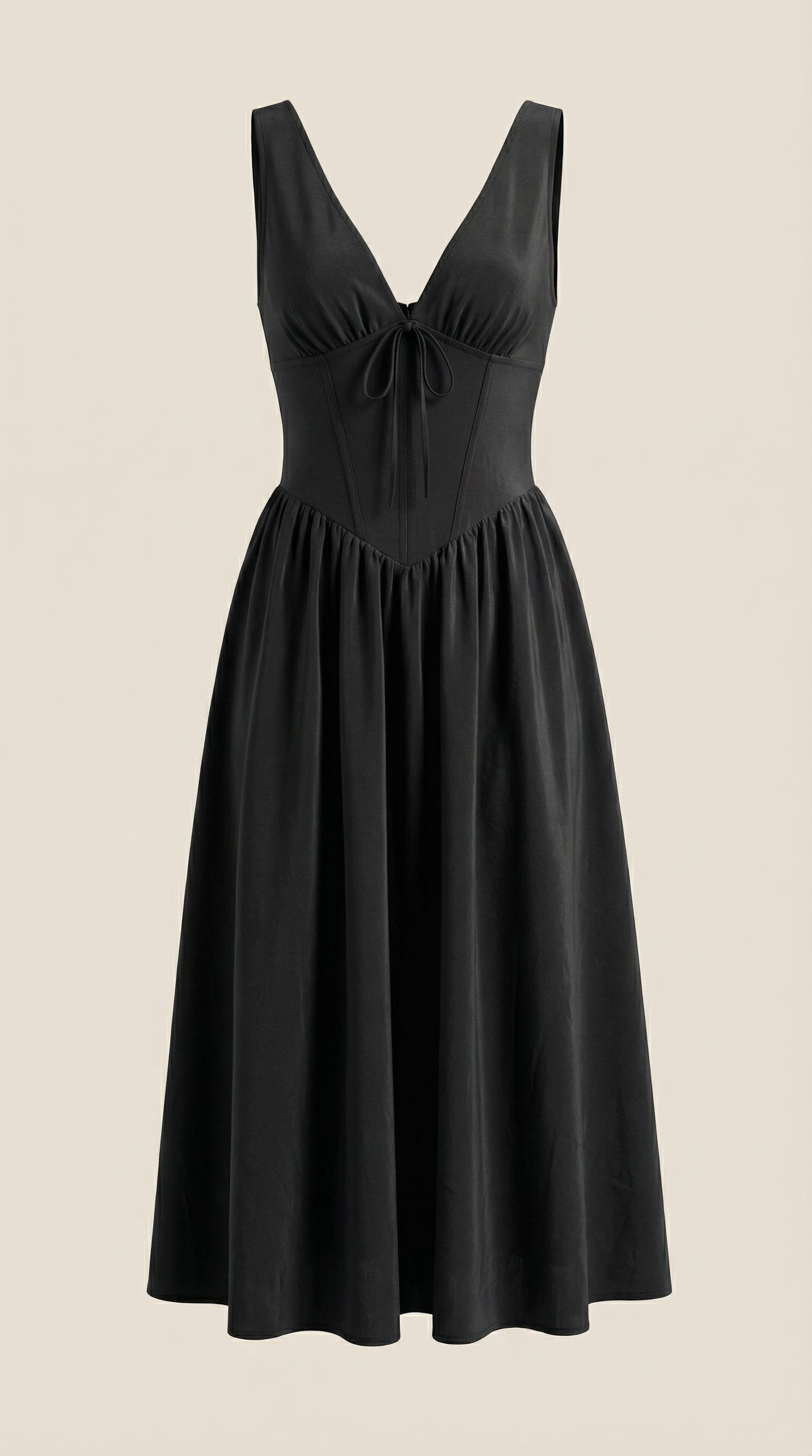 Damen V-Ausschnitt Sommerkleid | Midi Back