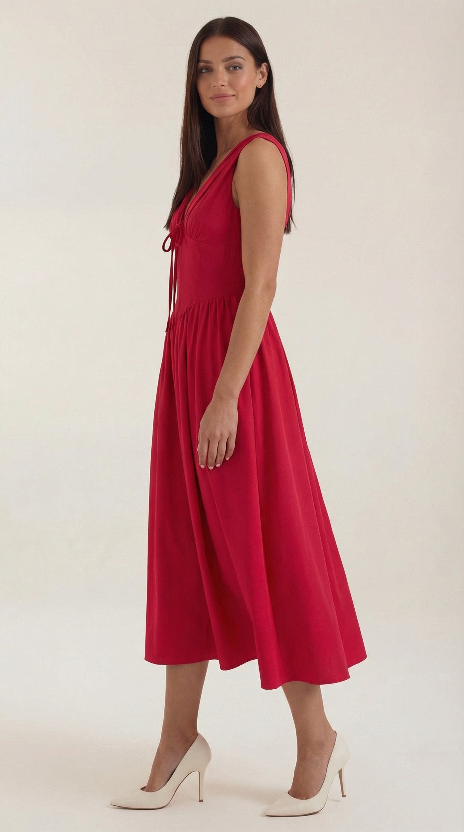 Damen V-Ausschnitt Sommerkleid | Midi View 12