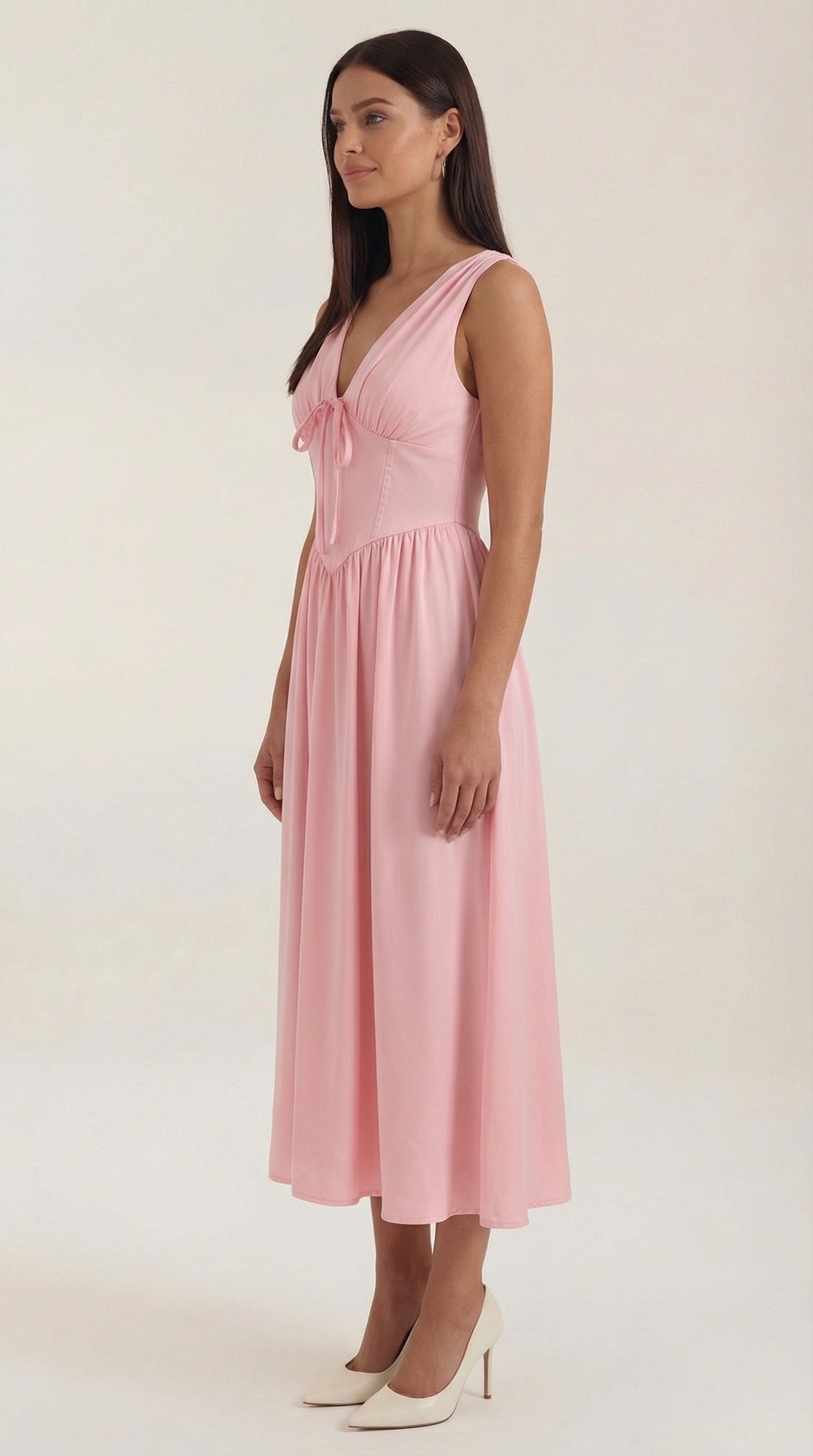 Damen V-Ausschnitt Sommerkleid | Midi View 17