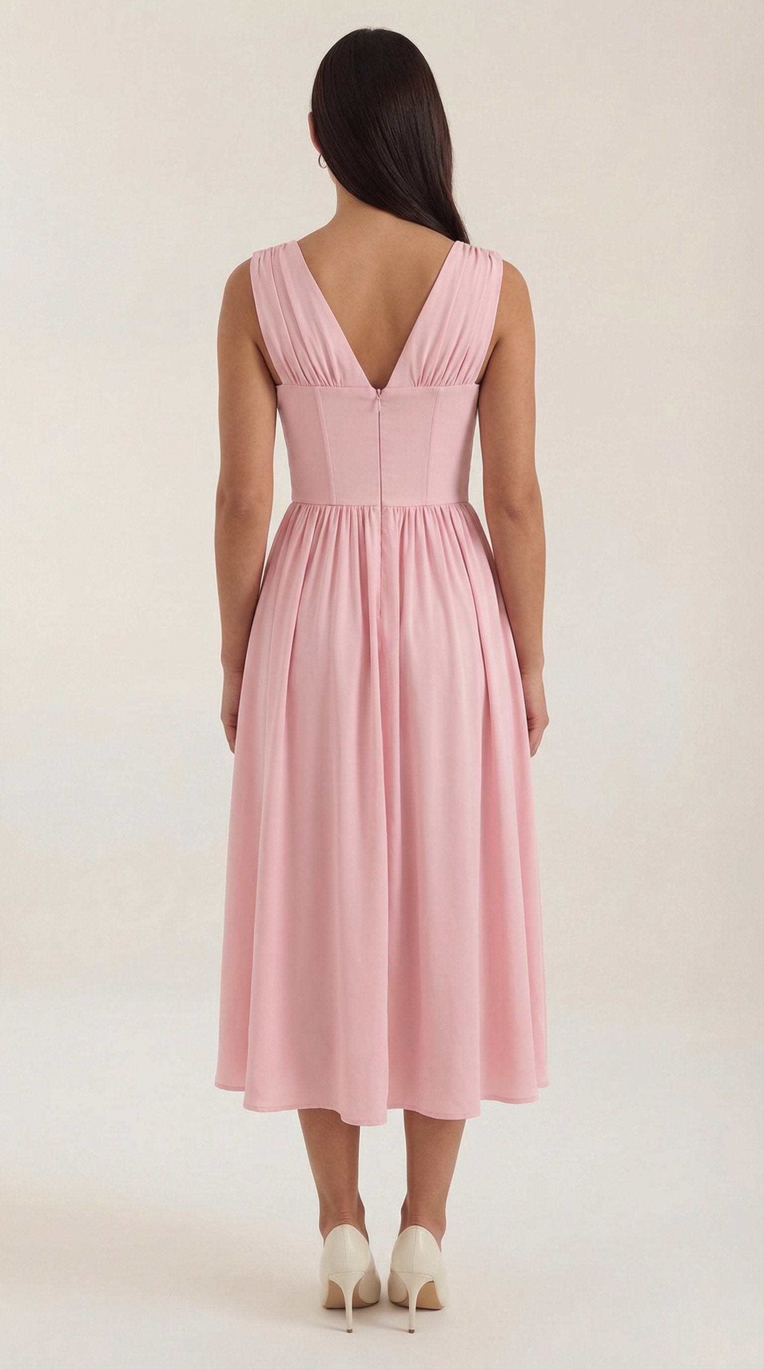 Damen V-Ausschnitt Sommerkleid | Midi View 19