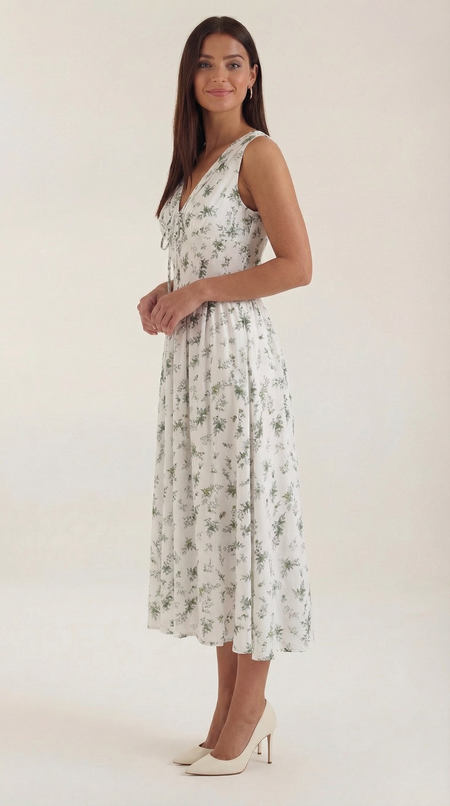 Damen V-Ausschnitt Sommerkleid | Midi View 27