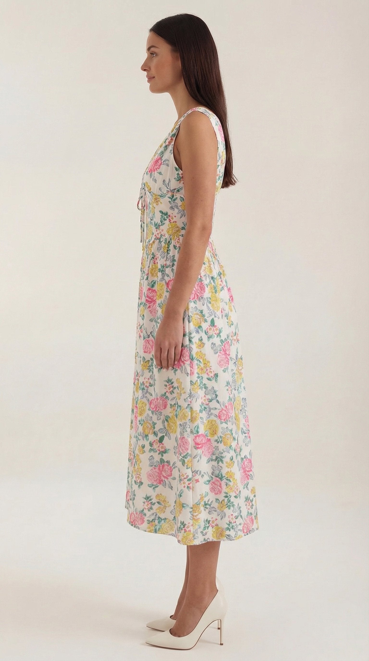 Damen V-Ausschnitt Sommerkleid | Midi View 32