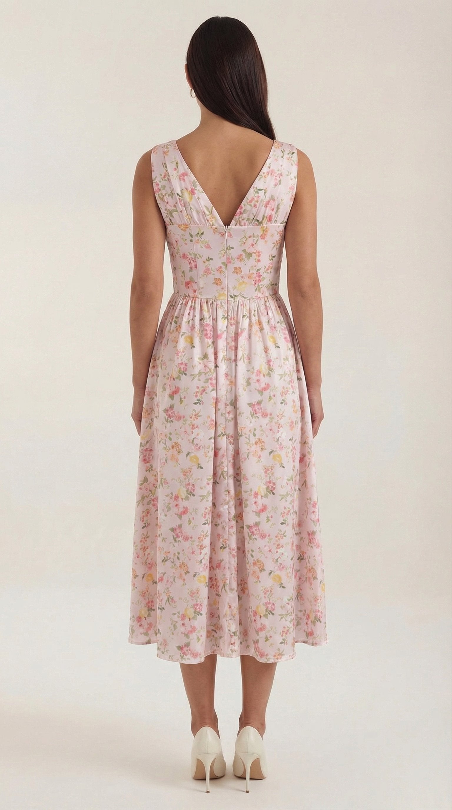 Damen V-Ausschnitt Sommerkleid | Midi View 44