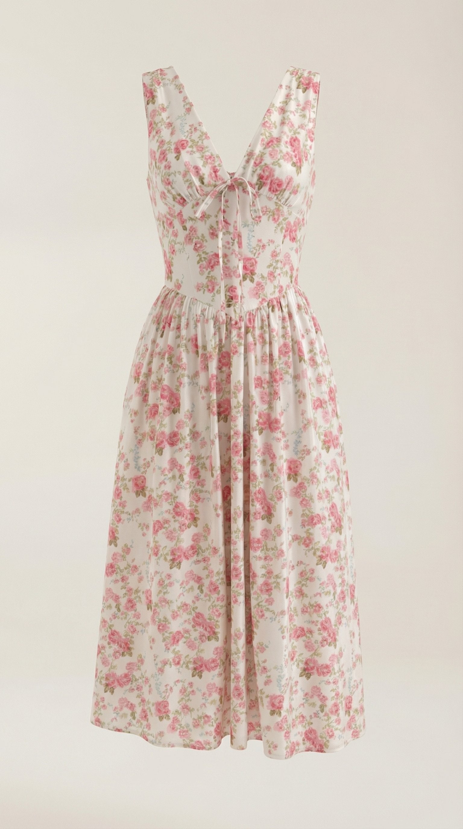 Damen V-Ausschnitt Sommerkleid | Midi View 50