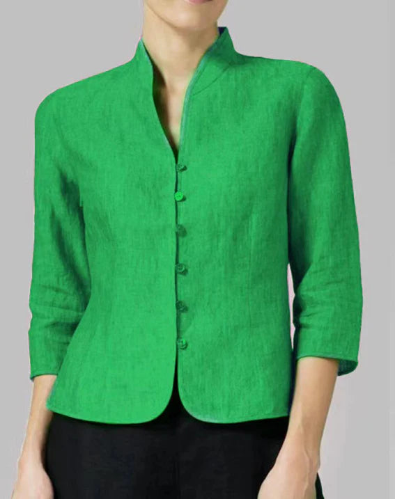 Damenbluse mit Stehkragen und 3/4-Arm – Ansicht 5