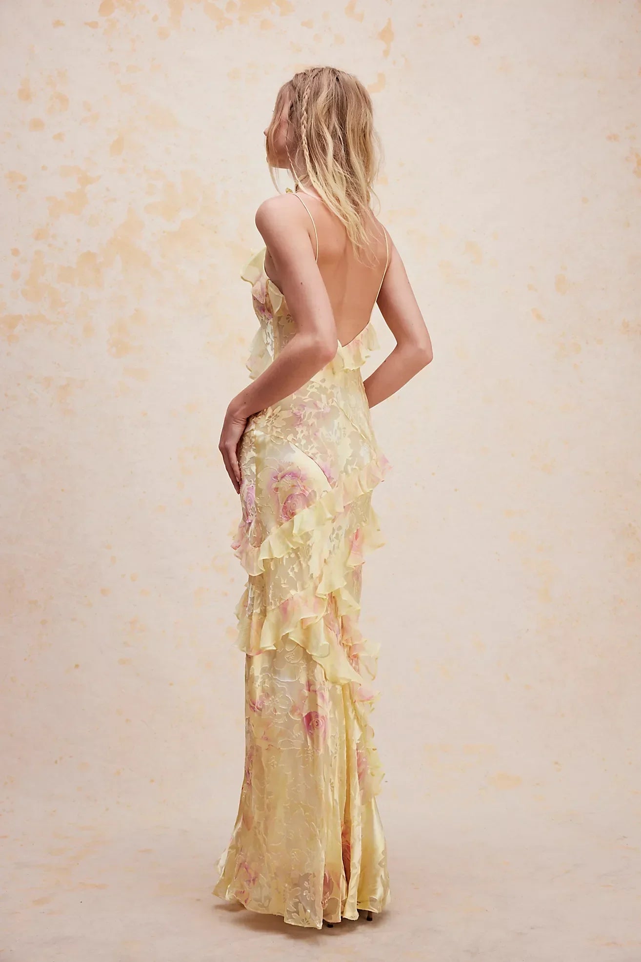 Sommerkleid Damen mit Rüschen Blumenmuster – Ansicht 3