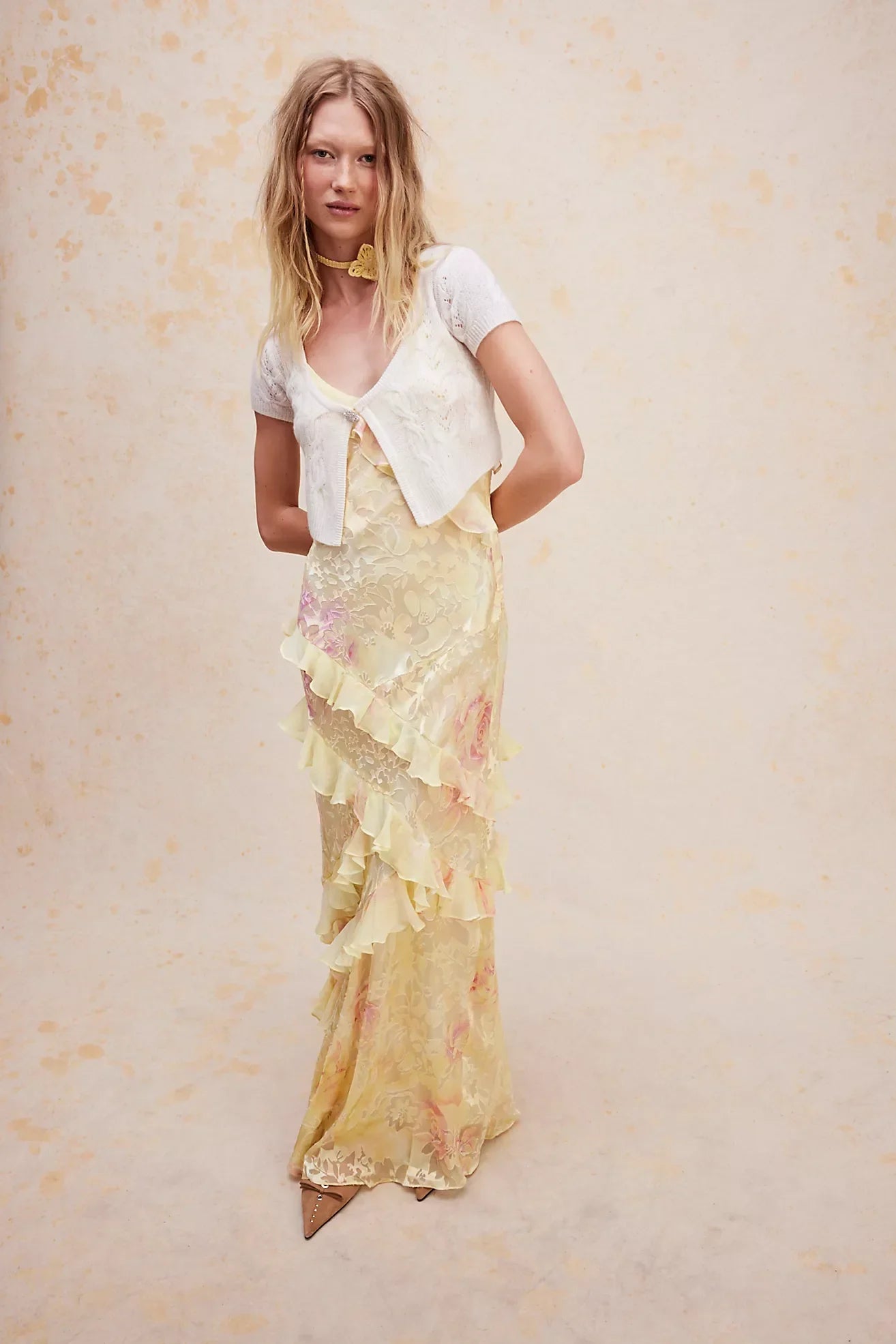 Sommerkleid Damen mit Rüschen Blumenmuster – Ansicht 4