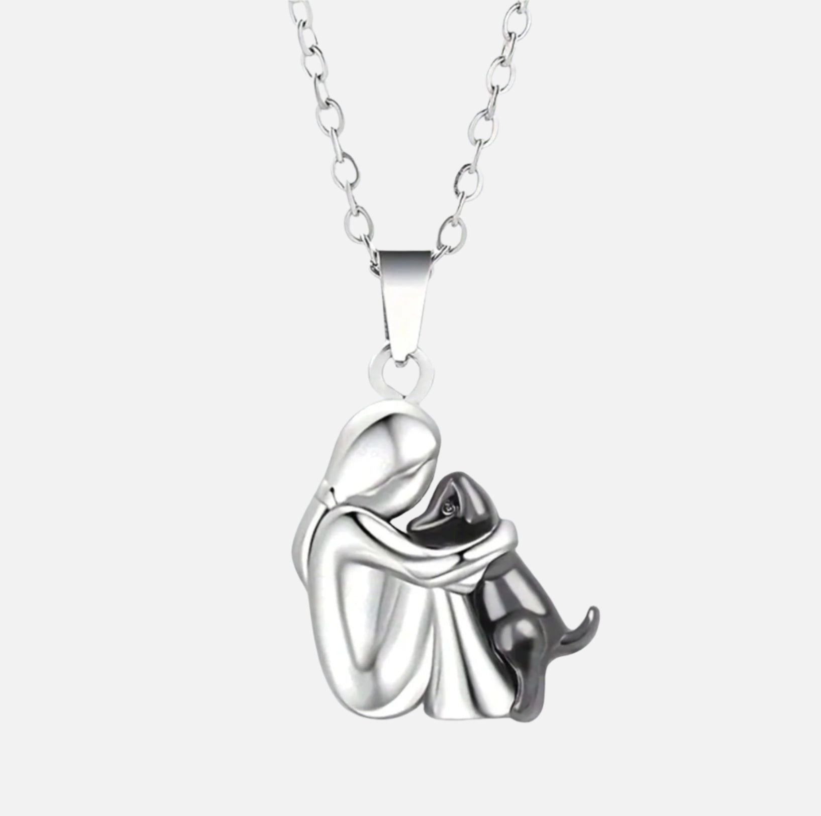 Halskette Damen Hund-Anhänger | Zweifarbig Detail