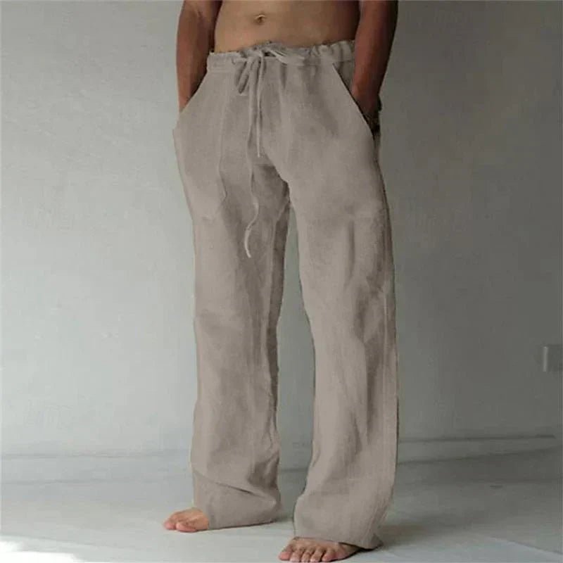 Herren Leinenhose Weites Bein | Entspannt Back
