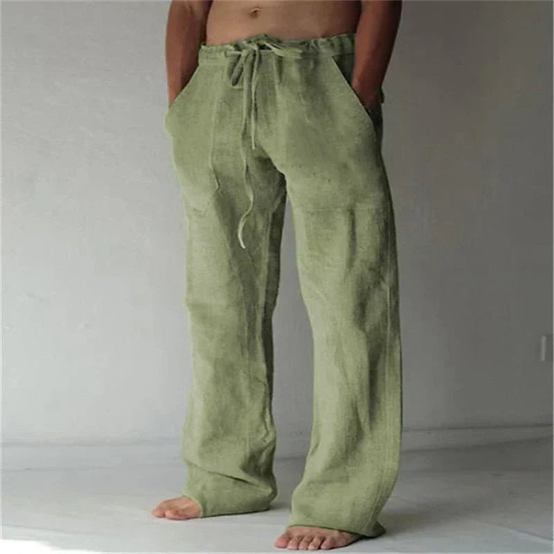 Herren Leinenhose Weites Bein | Entspannt Front