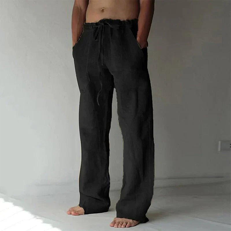 Herren Leinenhose Weites Bein | Entspannt Side