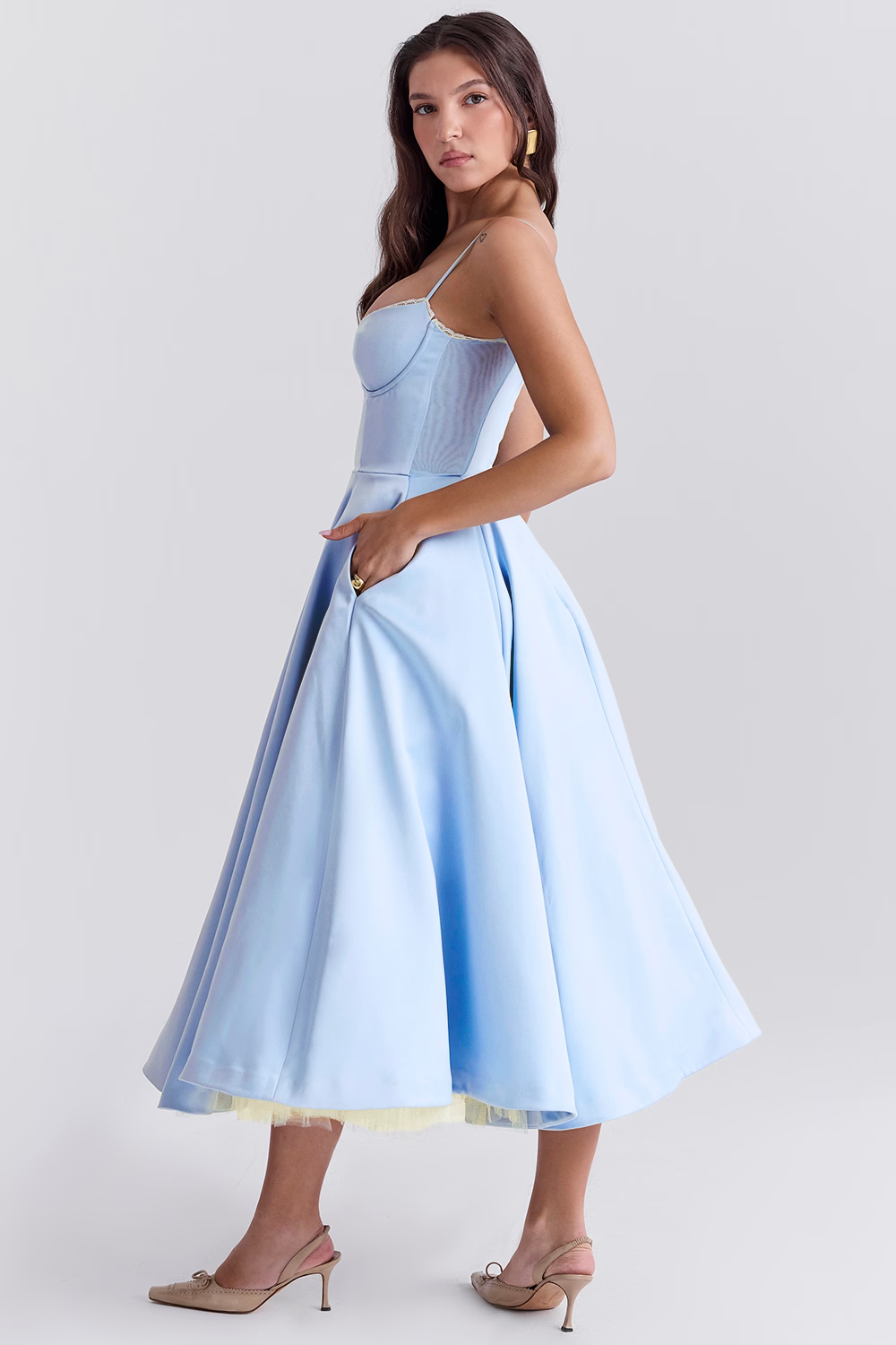 Sommerkleid Damen Midilänge Bustier