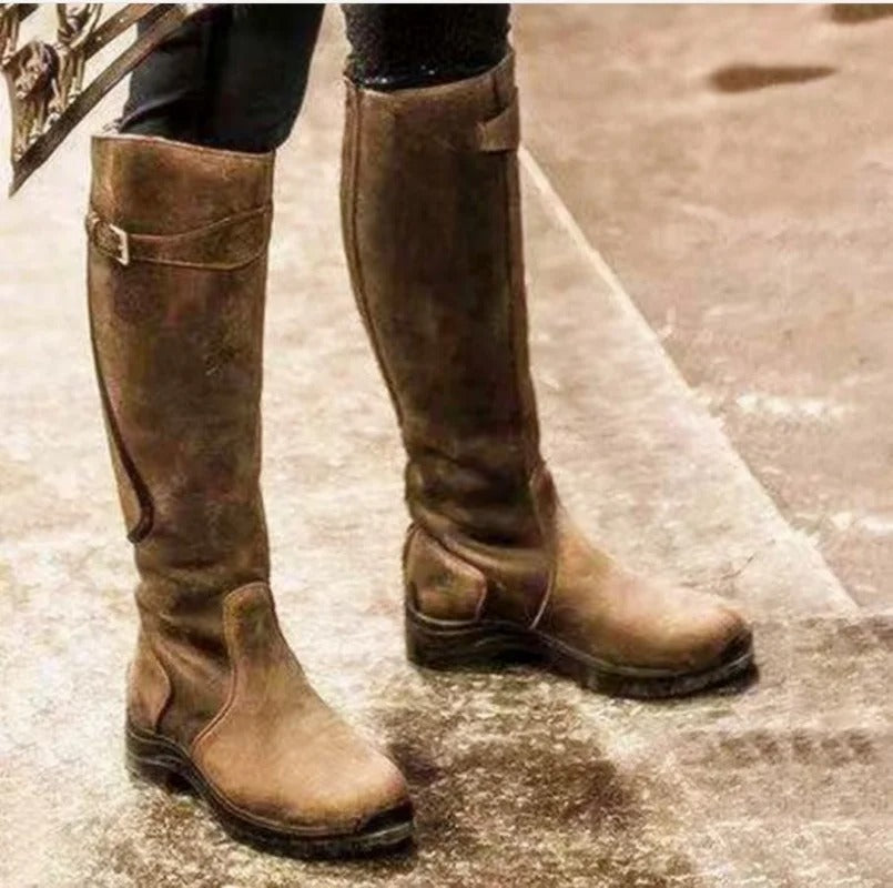 Kniehohe Reitstiefel | Klassischer Look mit Profilsohle