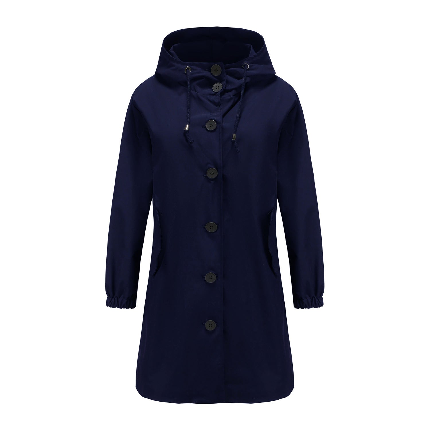 Regenjacke mit Kapuze | Lange Mantel Lockere Passform für Übergangszeit