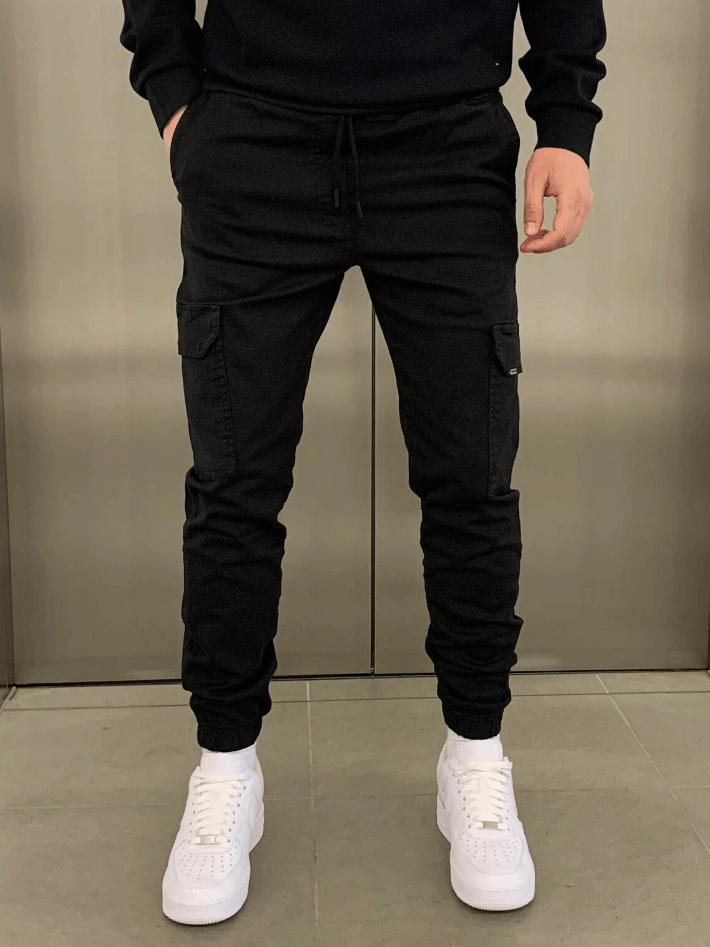 Cargohose Herren | Arbeitshosen Jogger Stil Mit Bündchen