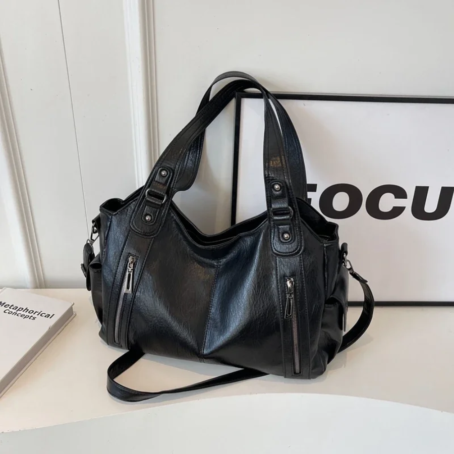 Damen Stilvolles Schultertasche mit Reißverschluss