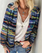 Bunte Strickjacke | Offene Front
