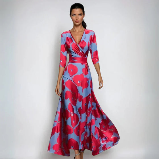 Elegantes Damen-Maxikleid mit Blumenmuster