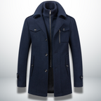 Herren Wintermantel | Winterjacke Hoher Kragen und Knopfleiste