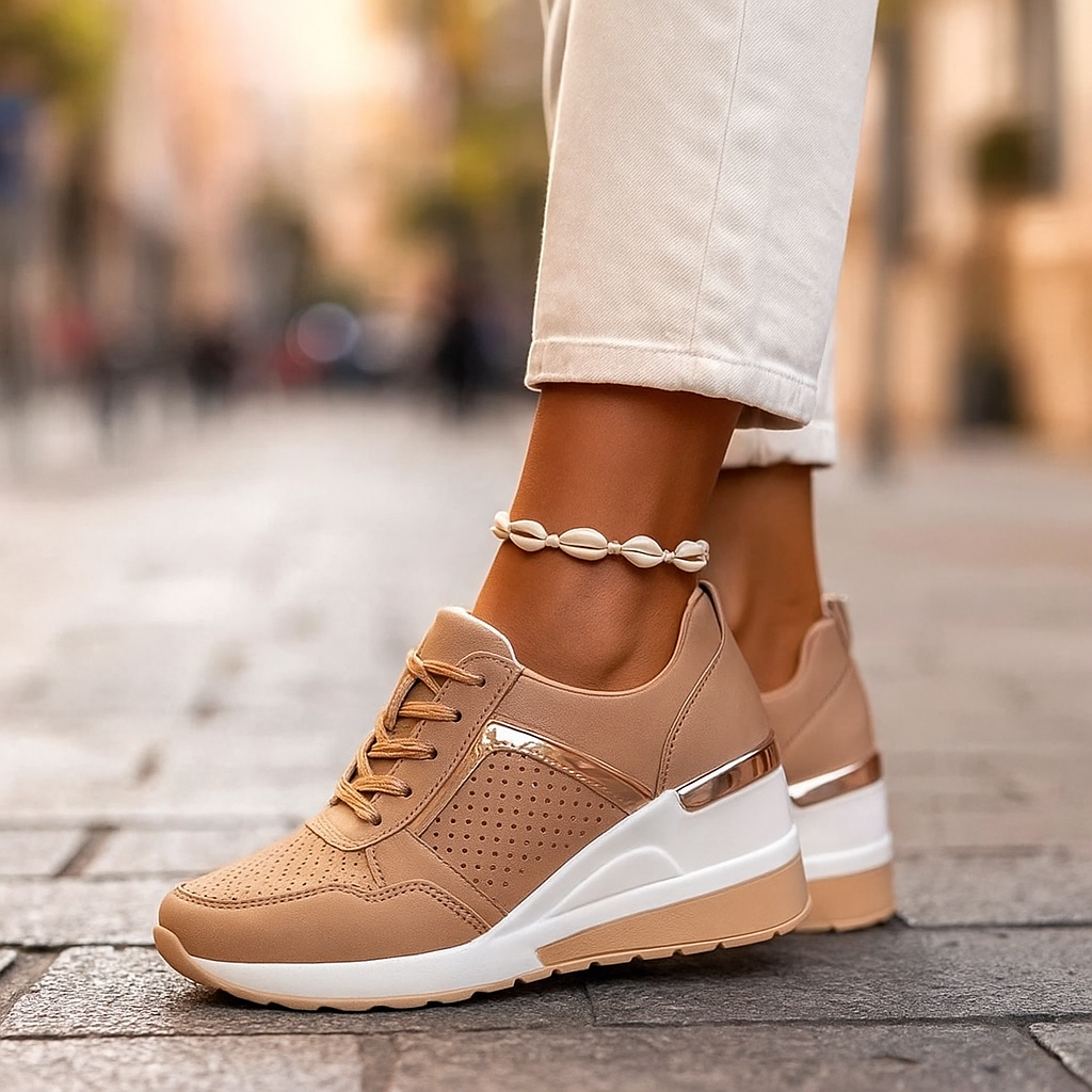 Plateau-Sneaker Damen mit Schnürung