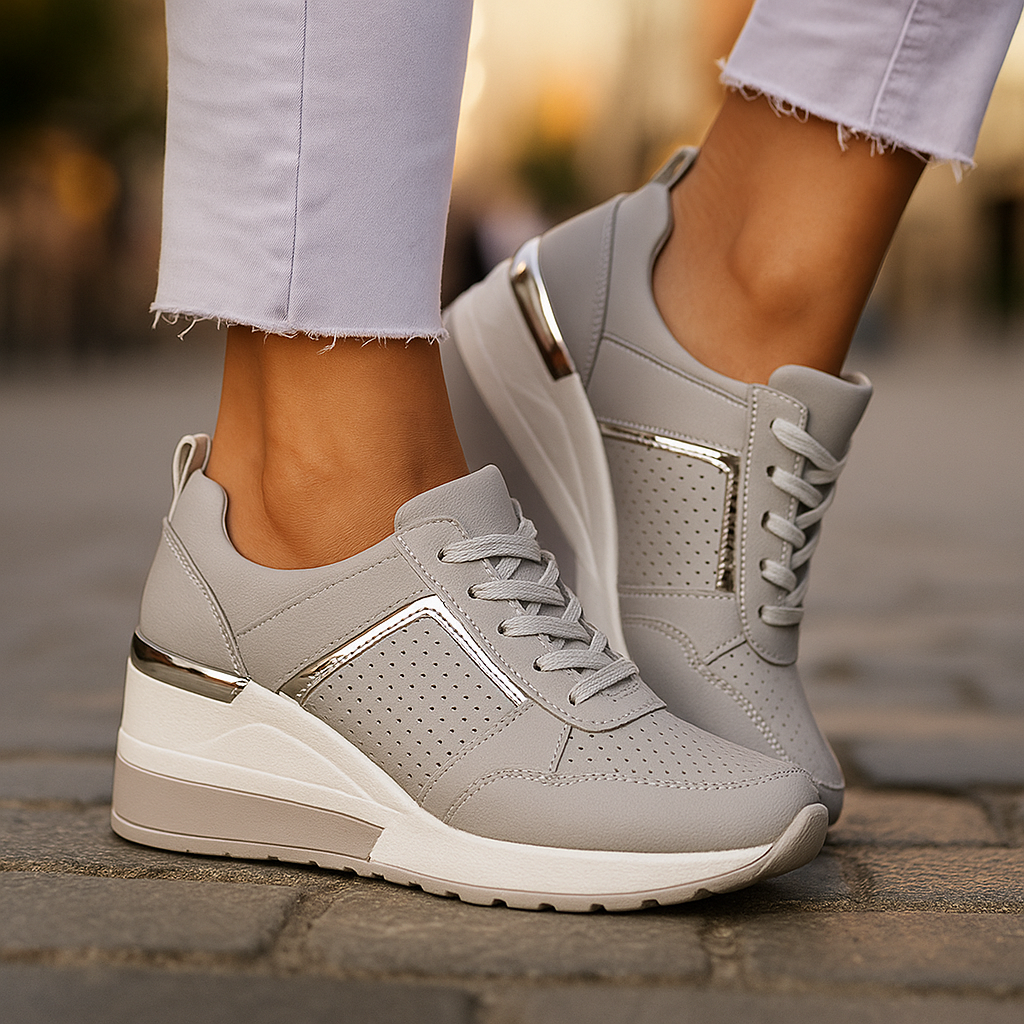 Plateau-Sneaker Damen mit Schnürung