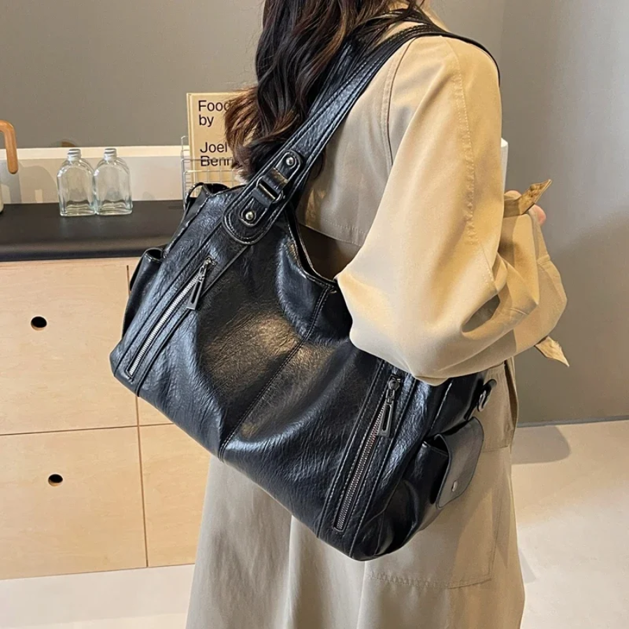 Damen Stilvolles Schultertasche mit Reißverschluss – Ansicht 11