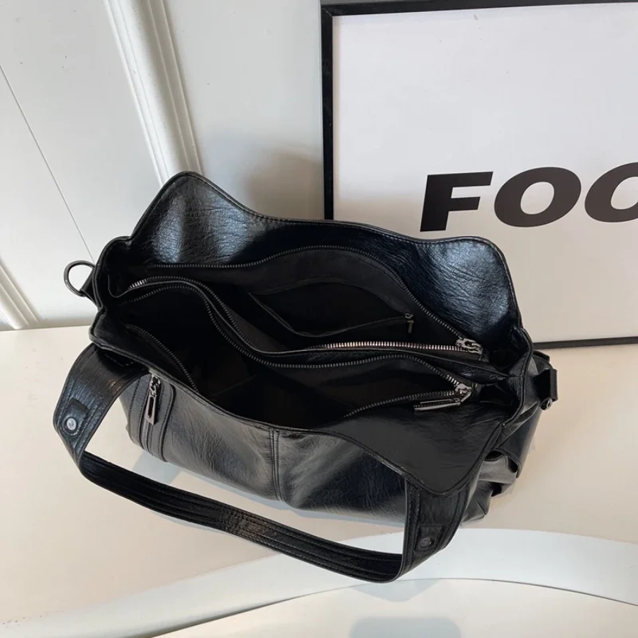 Damen Stilvolles Schultertasche mit Reißverschluss – Ansicht 14