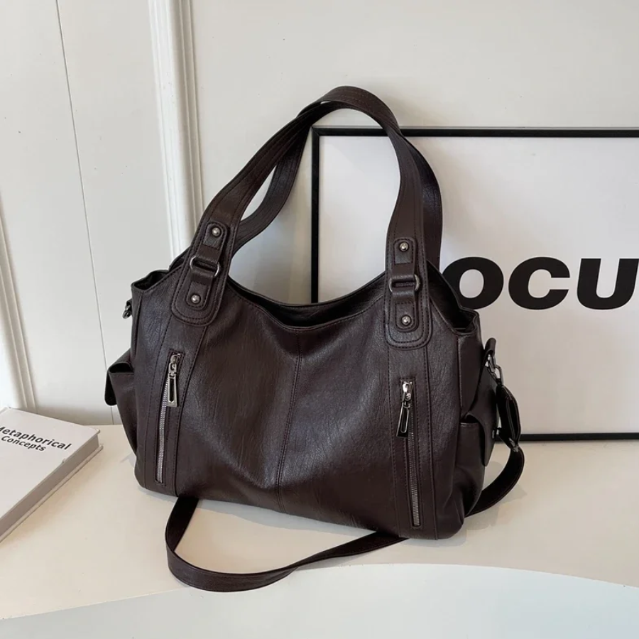 Damen Stilvolles Schultertasche mit Reißverschluss – Ansicht 5