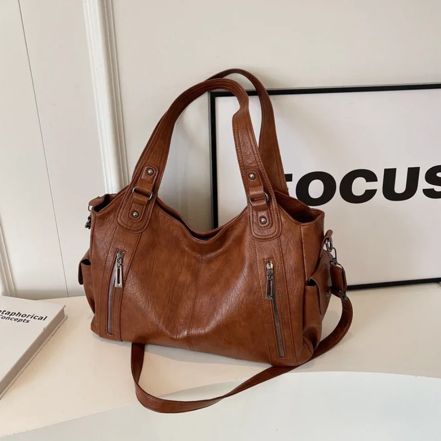 Damen Stilvolles Schultertasche mit Reißverschluss – Ansicht 9