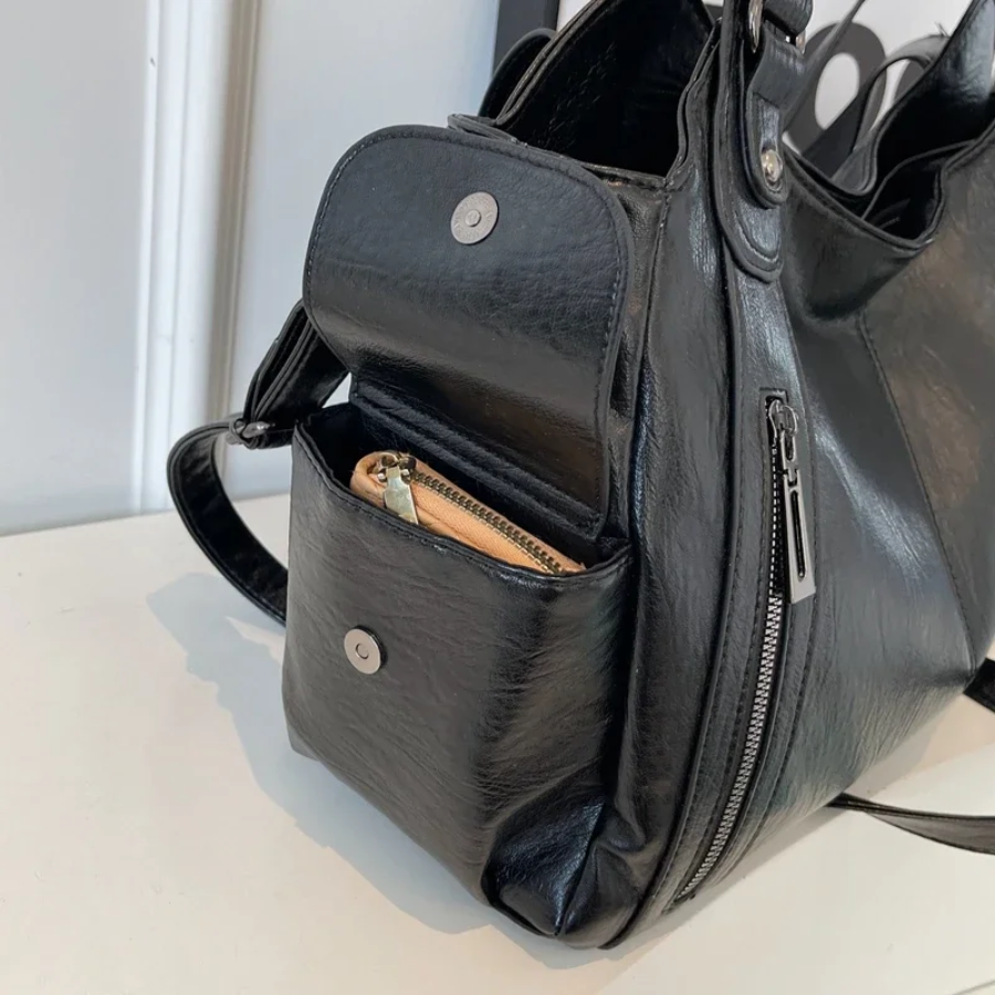 Damen Stilvolles Schultertasche mit Reißverschluss – Ansicht 17