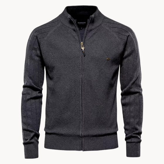 Zip Pullover Jacke | Strukturiertes Design mit Stehkragen