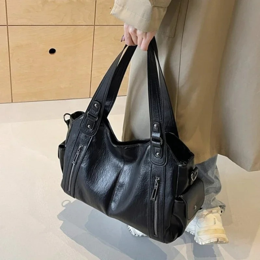 Damen Stilvolles Schultertasche mit Reißverschluss – Ansicht 10