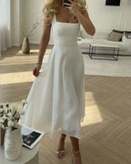 Damenkleid midilang mit Spaghettiträgern