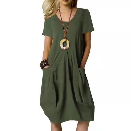 Damenkleid kurzarm mit Taschen