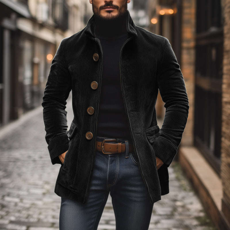 Winterjacke Kurzmantel Mit Stehkragen | Einreihig Mit Knöpfen