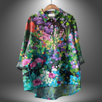 Damenbluse langarm mit Blumenmuster