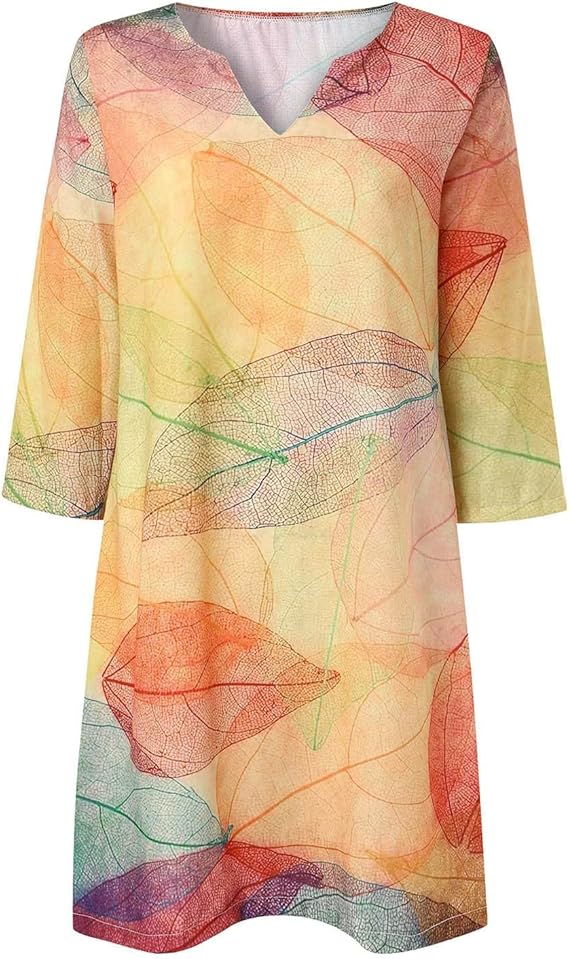 Damen Sommerkleid V-Ausschnitt