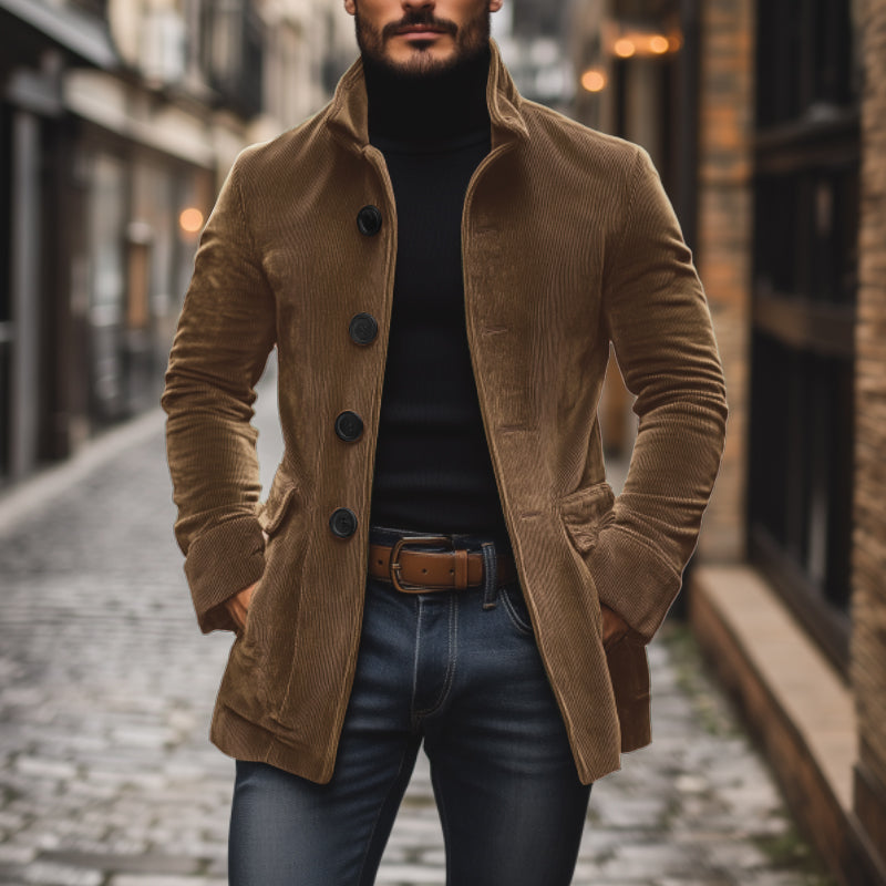Winterjacke Kurzmantel Mit Stehkragen | Einreihig Mit Knöpfen