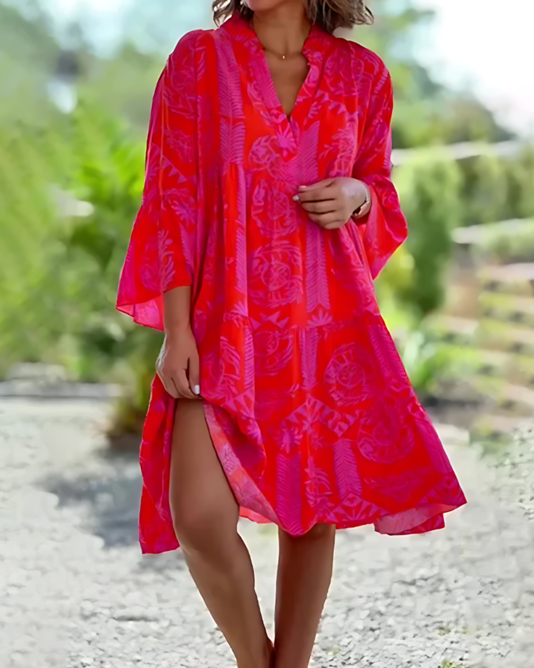 Damen Sommer Midi Kleid