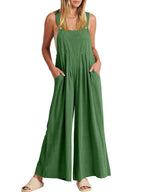 Jumpsuit Damen mit weitem Bein und Taschen