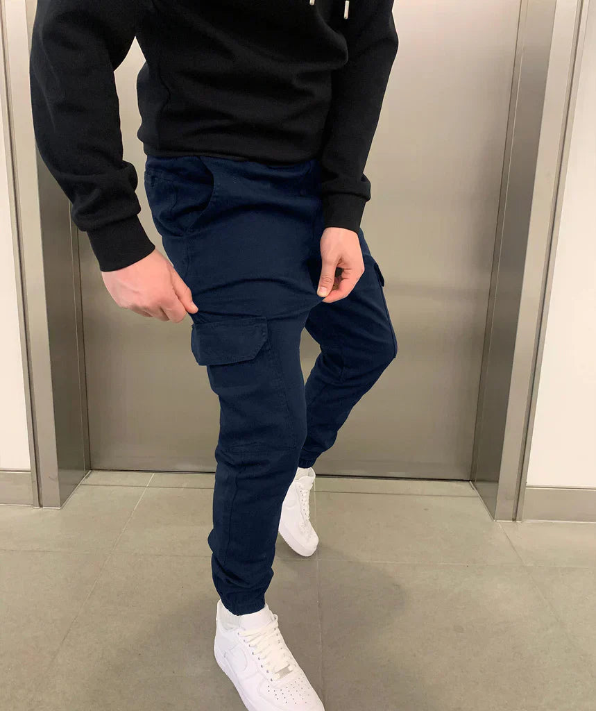 Cargohose Herren | Arbeitshosen Jogger Stil Mit Bündchen