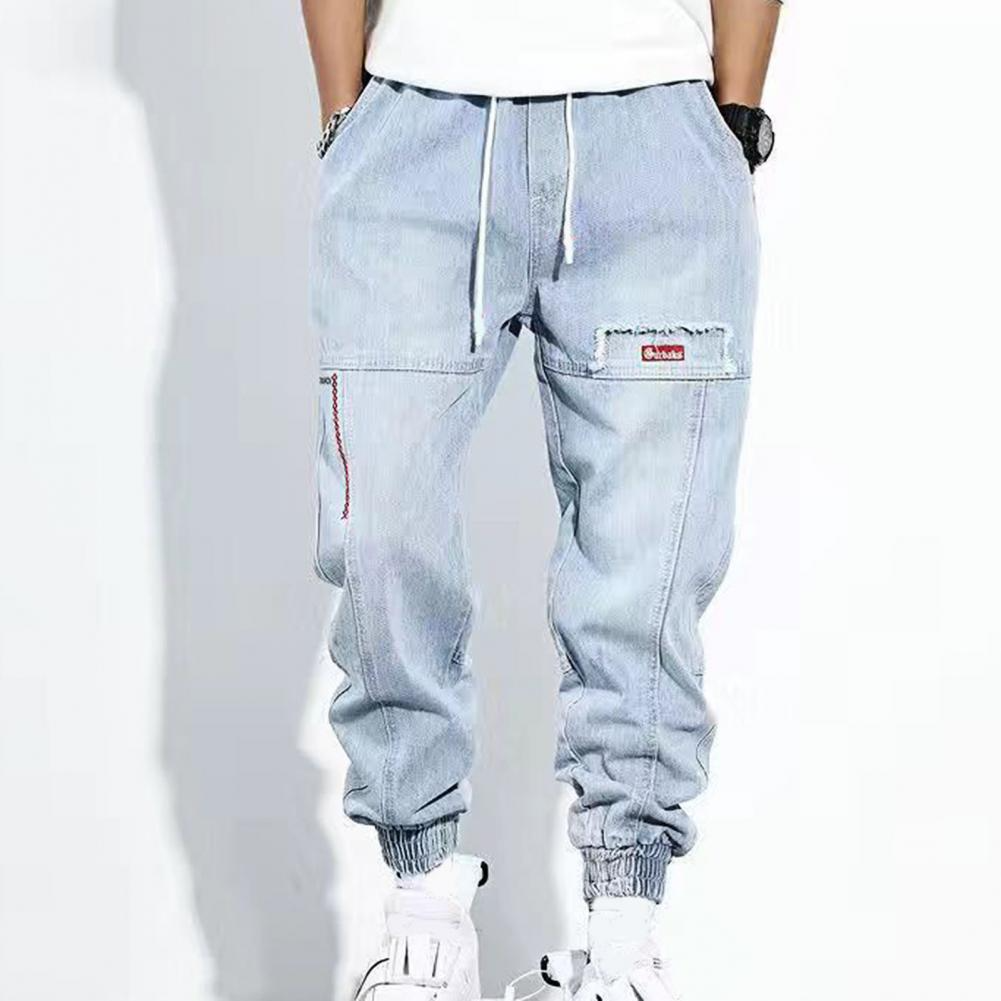 Herren Baggy Jeans Denim mit Kordelzug