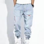 Herren Baggy Jeans Denim mit Kordelzug