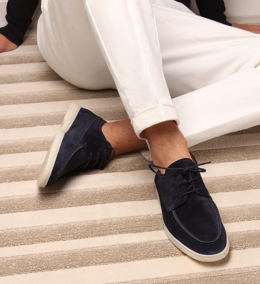 Loafers Herren mit Schnürung aus Veloursleder