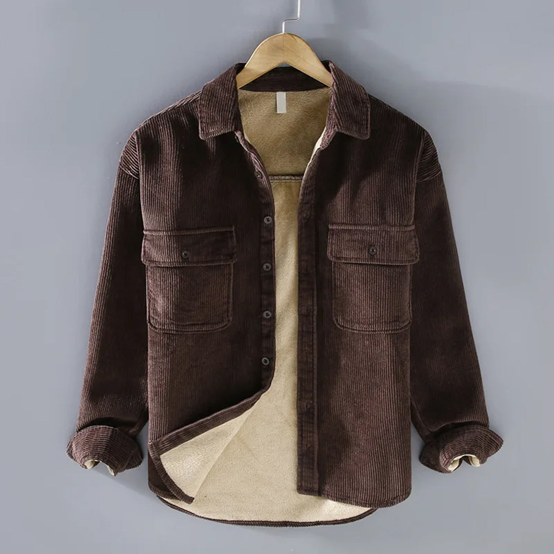 Cordjacke Herren mit Knopfleiste – Ansicht 3