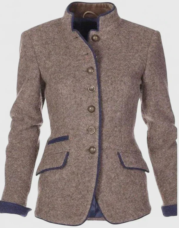 Cardigan Damen mit Stehkragen und Knopfleiste