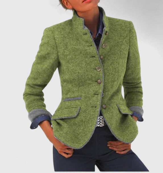 Cardigan Damen mit Stehkragen und Knopfleiste